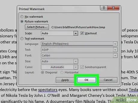 Image titled Add a Watermark to a Page in Microsoft Word Step 5