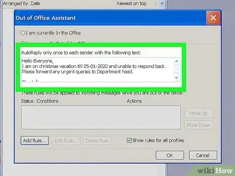 Image titled Turn On or Off the Out of Office Assistant in Microsoft Outlook Step 21