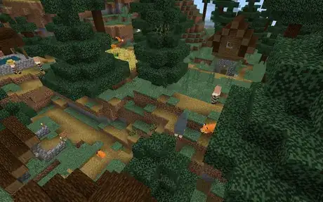 Image titled Taiga Village with Red Foxes (Minecraft).png