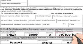 Complete an I9 Form