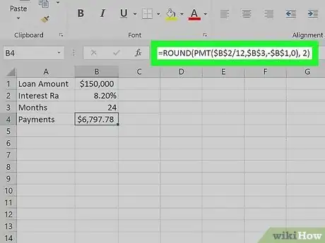 Image titled Prepare Amortization Schedule in Excel Step 4