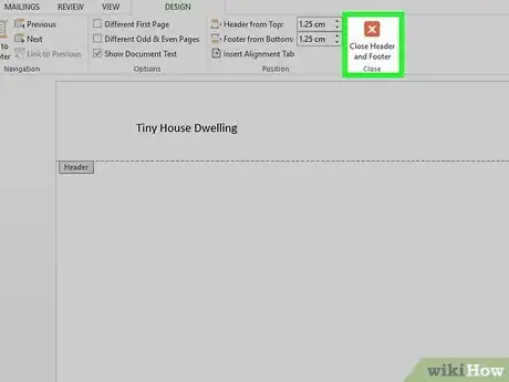 Image titled Insert a Custom Header or Footer in Microsoft Word Step 7