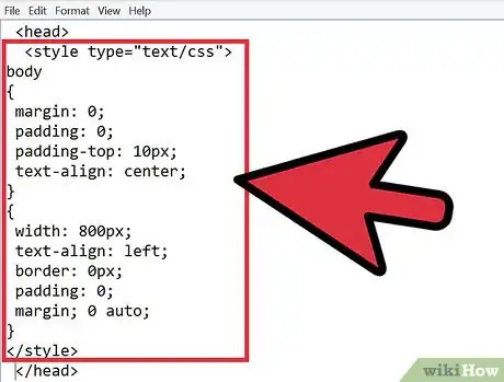 Image titled Center Web Page Content Using CSS Step 3