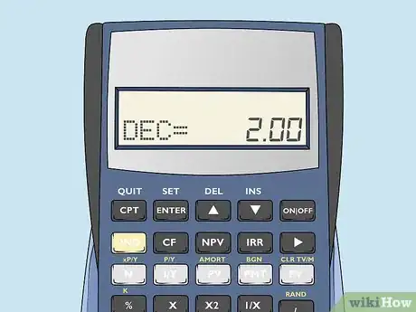 Image titled Set Decimal Places on a TI BA II Plus Calculator Step 4