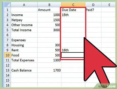 Image titled Create a Budget Spreadsheet Step 10