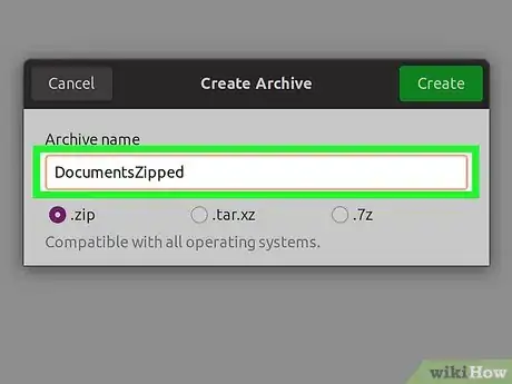 Image titled Make a Zip File in Linux Step 10