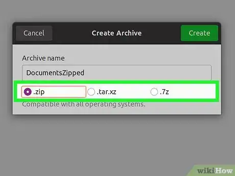 Image titled Make a Zip File in Linux Step 11