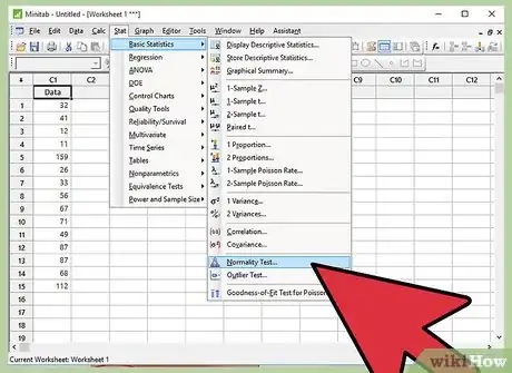 Image titled Perform a Normality Test on Minitab Step 6