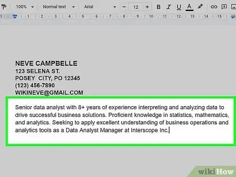 Image titled Make a Resume on Google Docs Step 9
