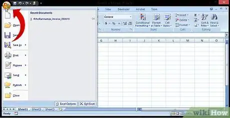 Image titled Change the Default File Extension from .Xlsx to .Xls on Microsoft Excel 2007 Step 1