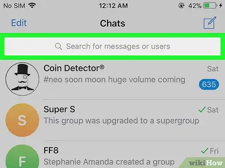 Image titled Find Telegram Channels on iPhone or iPad Step 2