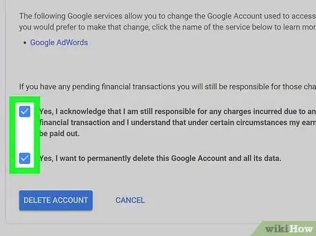 Image titled Delete a Google or Gmail Account Step 10