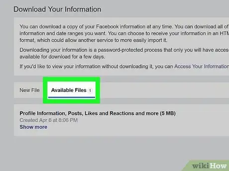 Image titled Download Your Facebook Data Step 8