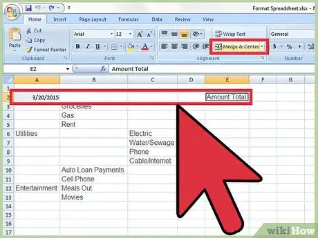 Image titled Format an Excel Spreadsheet Step 2