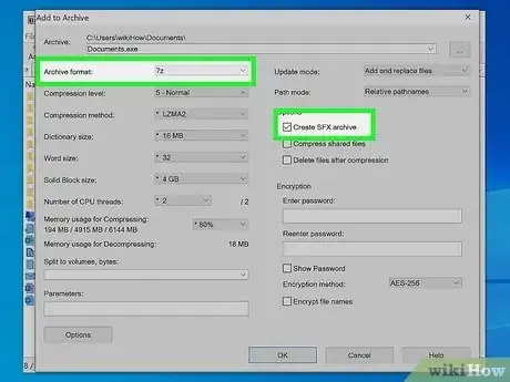 Image titled Use 7Zip to Create Self Extracting excutables Step 3