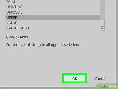 Image titled Change from Lowercase to Uppercase in Excel Step 7