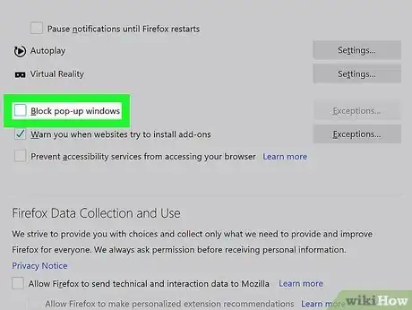 Image titled Disable Pop Up Blocker on Firefox Step 5