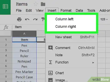 Image titled Add Columns on Google Sheets Step 5