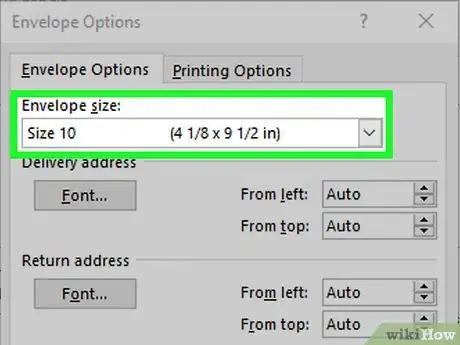 Image titled Print on an Envelope Using Microsoft Word Step 7