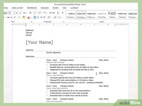 Image titled Create a Resume in Microsoft Word Step 9