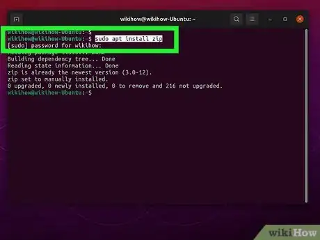 Image titled Make a Zip File in Linux Step 2