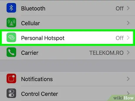 Image titled Create a Personal Hotspot on an iPhone Step 2