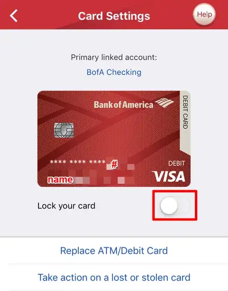 Image titled Lock and Unlock Your Bank of America Charge Card via the Bank of America Mobile App Step 7.png