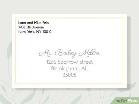 Image titled Address Wedding Invitations Without an Inner Envelope Step 10