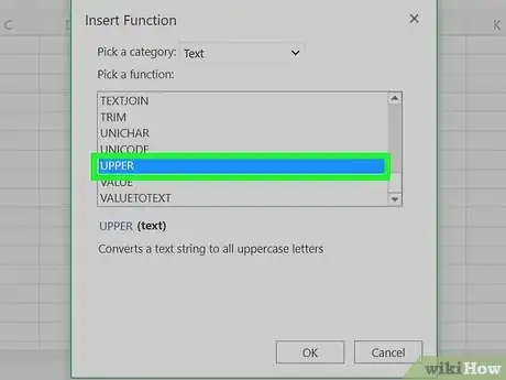 Image titled Change from Lowercase to Uppercase in Excel Step 6