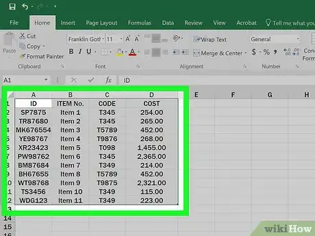 Image titled Make Tables Using Microsoft Excel Step 2