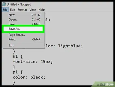 Image titled Create a Simple CSS Stylesheet Using Notepad Step 20