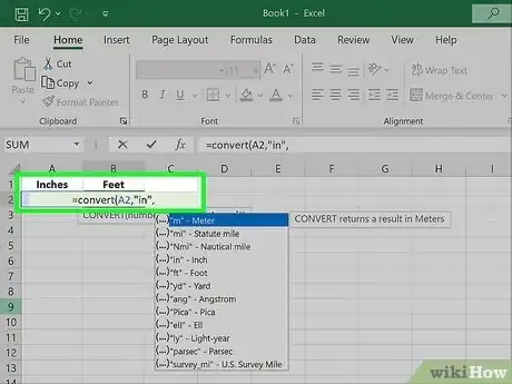 Image titled Convert Measurements Easily in Microsoft Excel Step 7