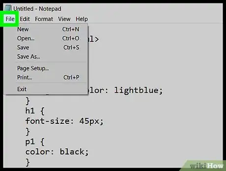 Image titled Create a Simple CSS Stylesheet Using Notepad Step 19