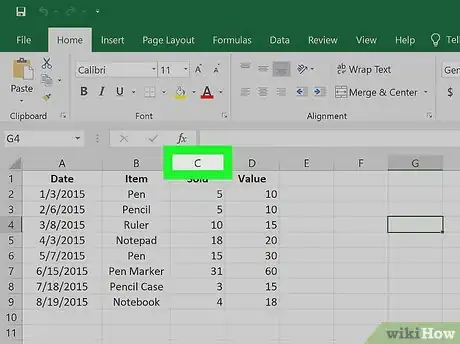 Image titled Move Columns in Excel Step 4