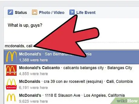 Image titled Add Location to a Facebook Post Step 4