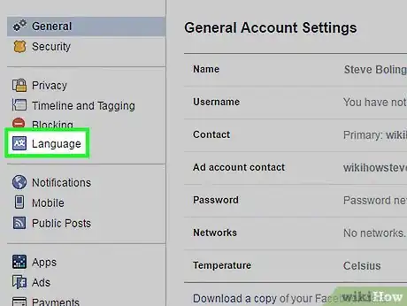 Image titled Change the Language on Facebook Step 4