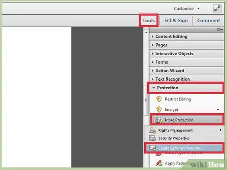 Image titled Create a Password Protected PDF Document in Adobe Acrobat (Using a Security Envelope) Step 1