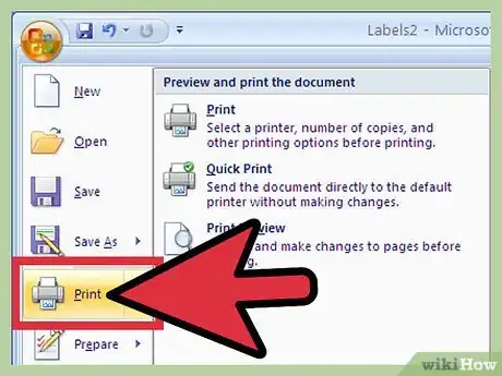 Image titled Create Labels Using Microsoft Word 2007 Step 13