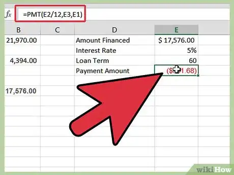 Image titled Calculate a Car Loan in Excel Step 8