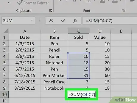 Image titled Use Summation Formulas in Microsoft Excel Step 3