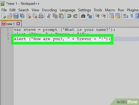 Image titled Code an Alert with a Variable Using Javascript Step 3