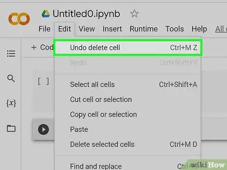 Image titled Undo in Google Colab Step 2