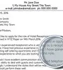 Write a Cover Letter to a Hotel