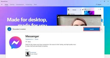 Image titled Open Facebook Messenger from Microsoft Store.png