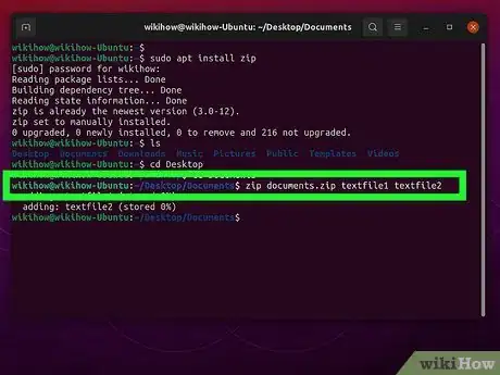 Image titled Make a Zip File in Linux Step 4
