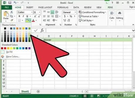 Image titled Create a Family Meal Plan in Excel Step 9