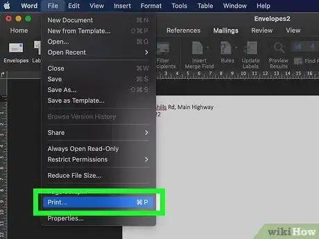 Image titled Print on an Envelope Using Microsoft Word Step 25