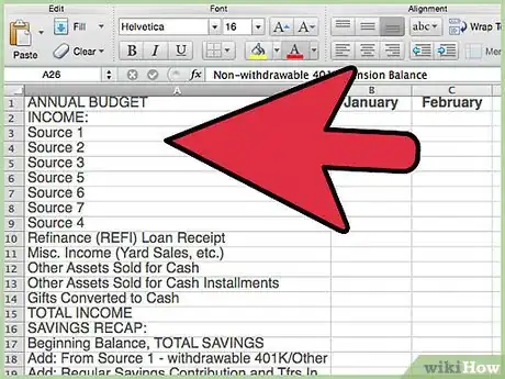 Image titled Create an Excel Spreadsheet Annual Budget Step 9